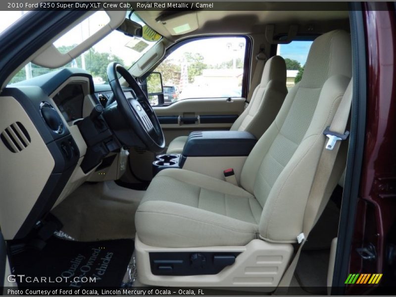 Royal Red Metallic / Camel 2010 Ford F250 Super Duty XLT Crew Cab