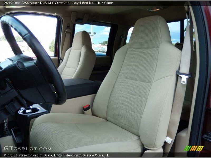 Royal Red Metallic / Camel 2010 Ford F250 Super Duty XLT Crew Cab