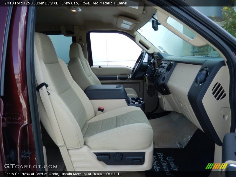 Royal Red Metallic / Camel 2010 Ford F250 Super Duty XLT Crew Cab