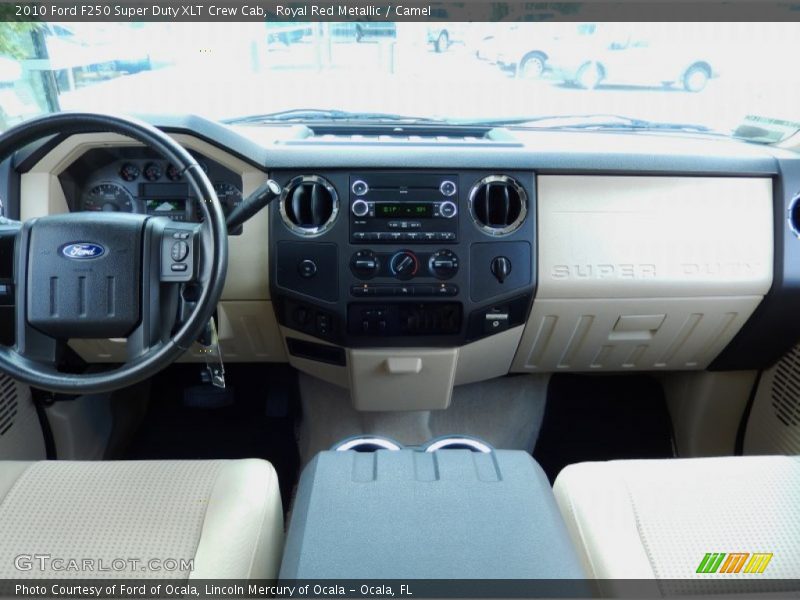 Royal Red Metallic / Camel 2010 Ford F250 Super Duty XLT Crew Cab
