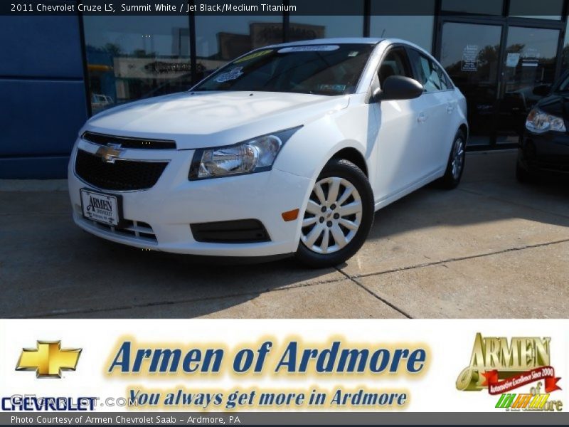 Summit White / Jet Black/Medium Titanium 2011 Chevrolet Cruze LS
