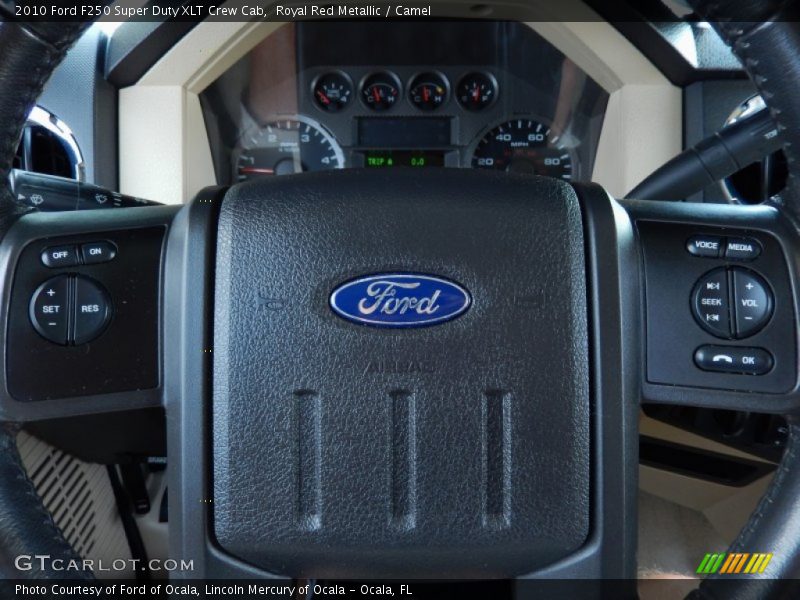 Royal Red Metallic / Camel 2010 Ford F250 Super Duty XLT Crew Cab