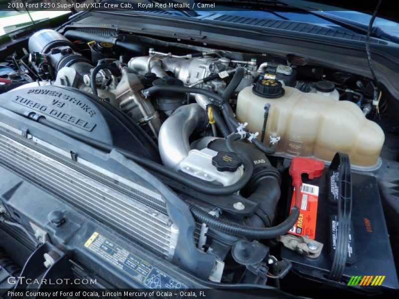 Royal Red Metallic / Camel 2010 Ford F250 Super Duty XLT Crew Cab