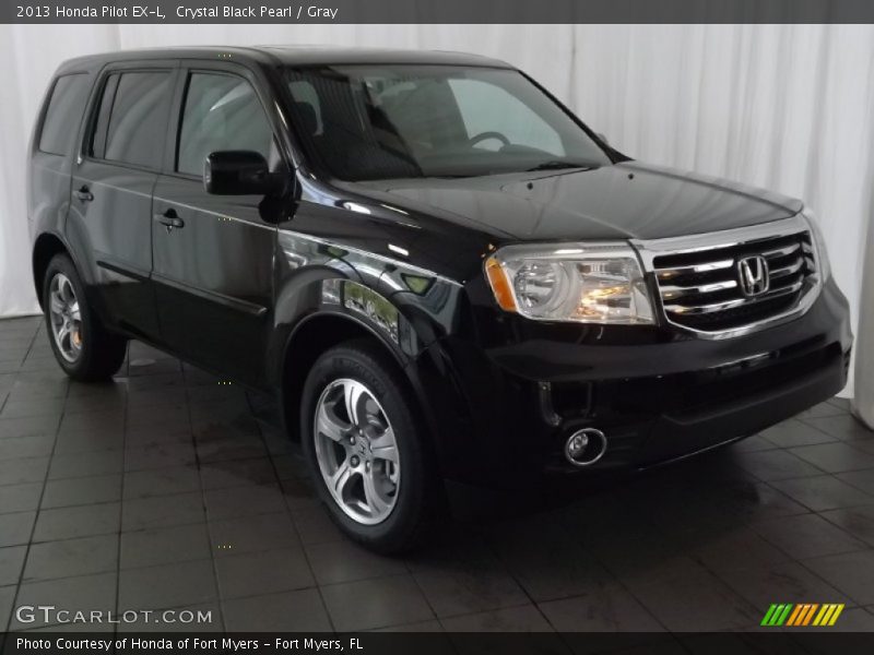 Crystal Black Pearl / Gray 2013 Honda Pilot EX-L