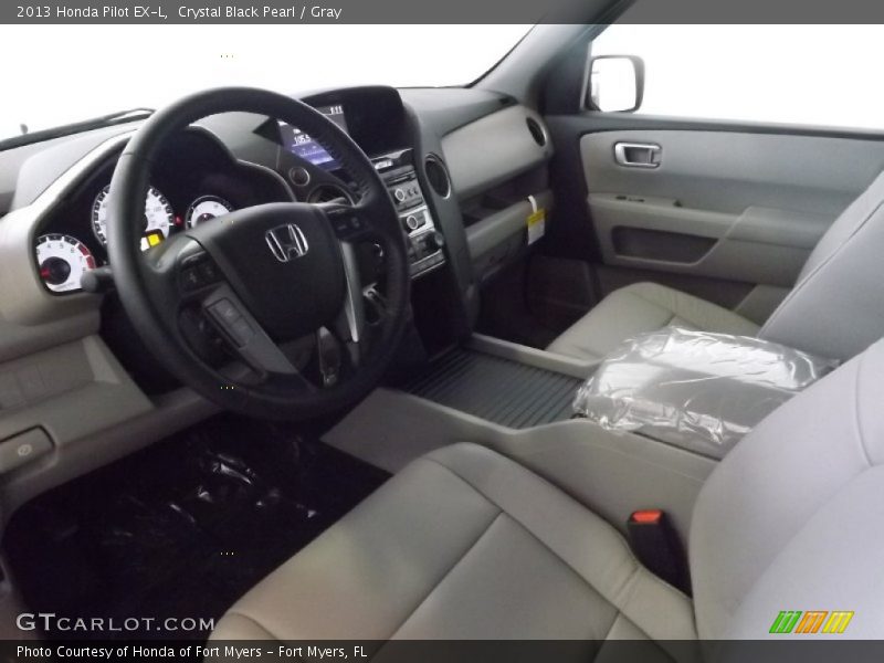 Crystal Black Pearl / Gray 2013 Honda Pilot EX-L