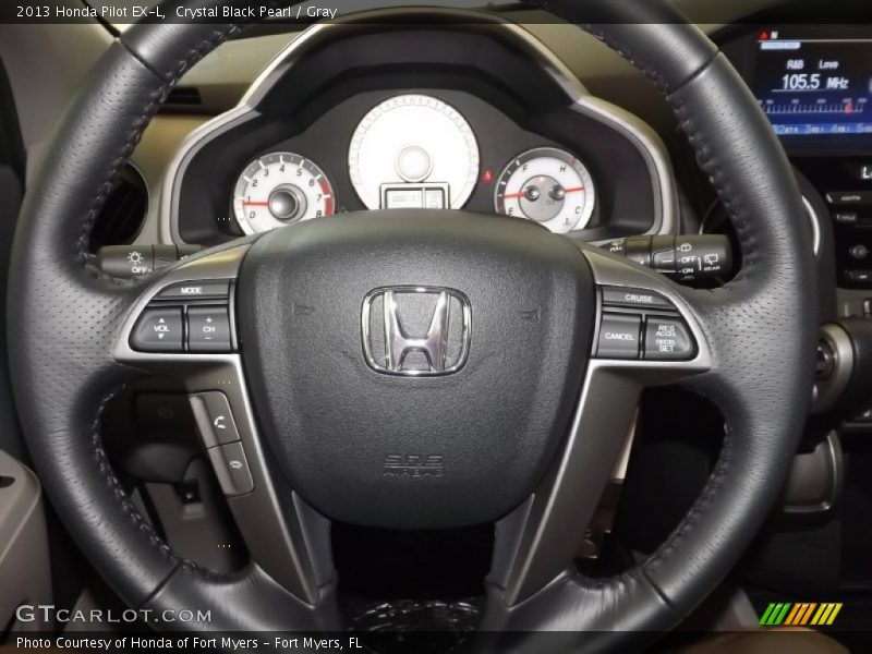 Crystal Black Pearl / Gray 2013 Honda Pilot EX-L
