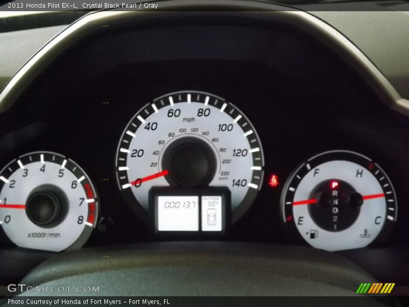 Crystal Black Pearl / Gray 2013 Honda Pilot EX-L