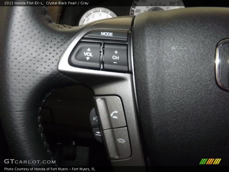 Crystal Black Pearl / Gray 2013 Honda Pilot EX-L