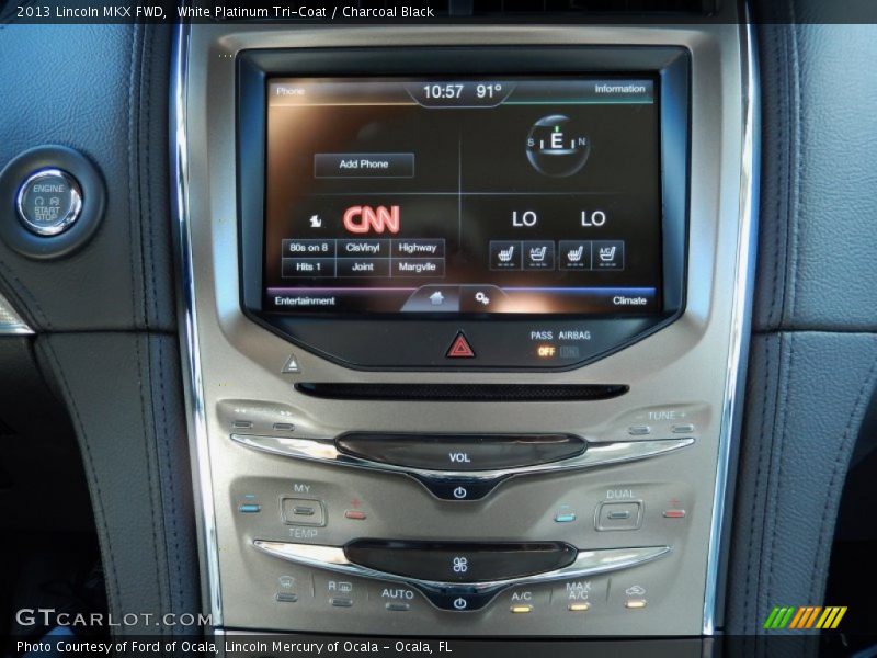 White Platinum Tri-Coat / Charcoal Black 2013 Lincoln MKX FWD