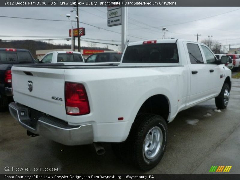 Bright White / Dark Slate/Medium Graystone 2012 Dodge Ram 3500 HD ST Crew Cab 4x4 Dually