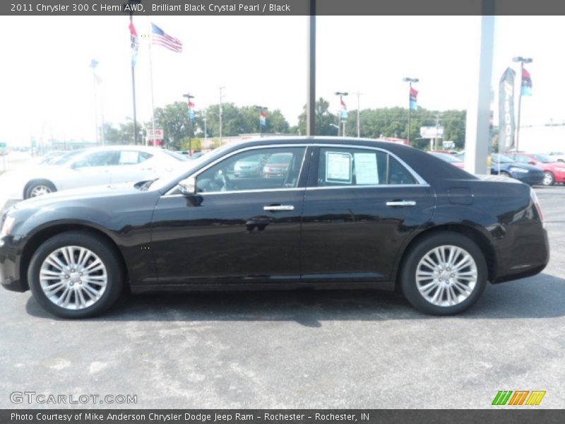 Brilliant Black Crystal Pearl / Black 2011 Chrysler 300 C Hemi AWD