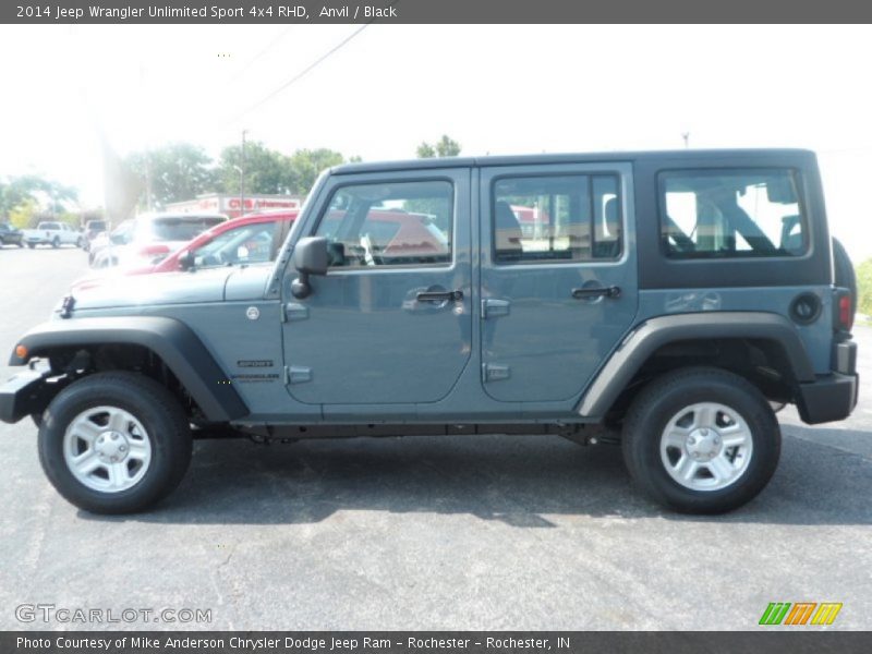 Anvil / Black 2014 Jeep Wrangler Unlimited Sport 4x4 RHD