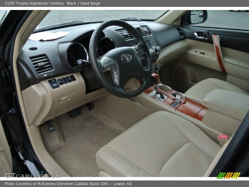 Black / Sand Beige 2008 Toyota Highlander Limited