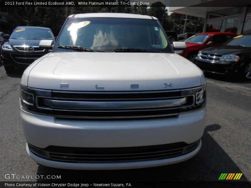White Platinum Metallic Tri-Coat / Dune 2013 Ford Flex Limited EcoBoost AWD