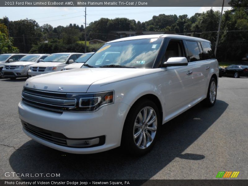 White Platinum Metallic Tri-Coat / Dune 2013 Ford Flex Limited EcoBoost AWD