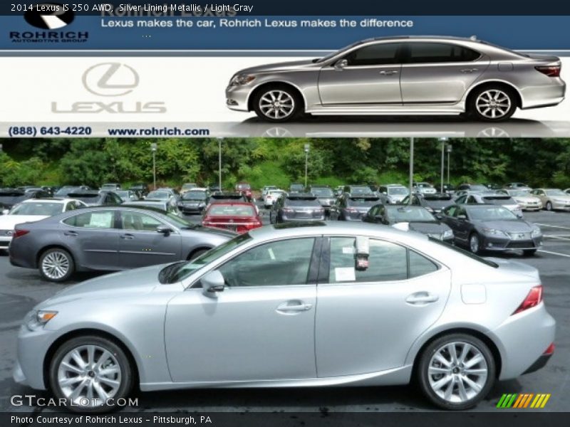 Silver Lining Metallic / Light Gray 2014 Lexus IS 250 AWD