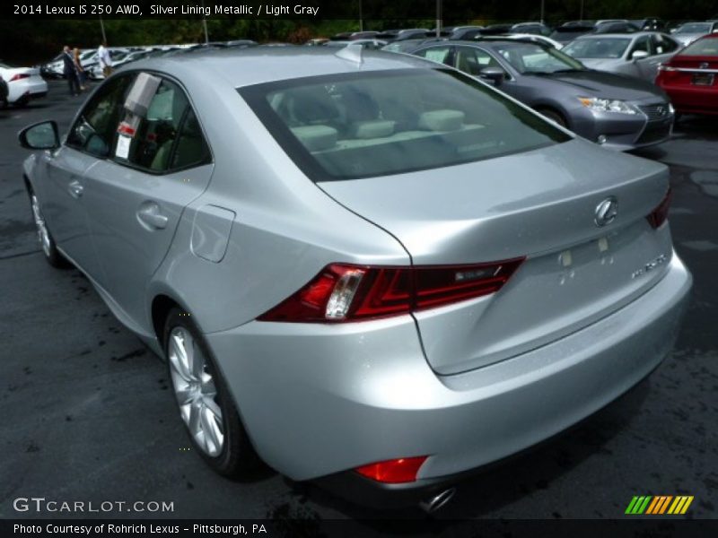Silver Lining Metallic / Light Gray 2014 Lexus IS 250 AWD