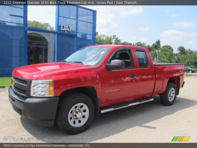 Victory Red / Dark Titanium 2012 Chevrolet Silverado 1500 Work Truck Extended Cab 4x4