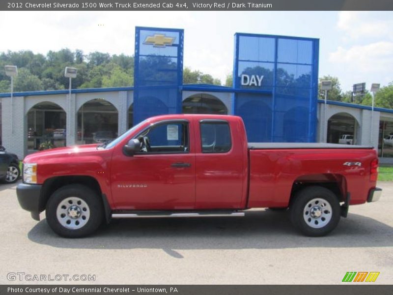 Victory Red / Dark Titanium 2012 Chevrolet Silverado 1500 Work Truck Extended Cab 4x4