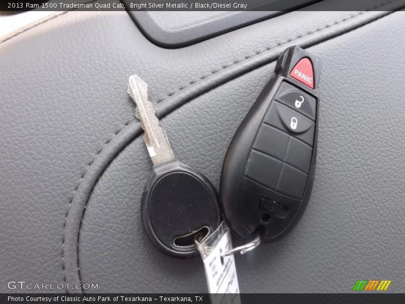 Bright Silver Metallic / Black/Diesel Gray 2013 Ram 1500 Tradesman Quad Cab