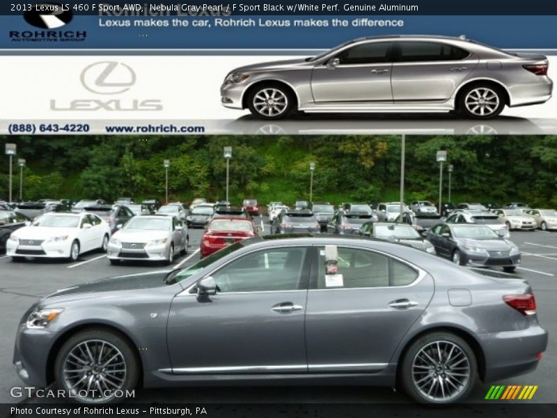 Nebula Gray Pearl / F Sport Black w/White Perf. Genuine Aluminum 2013 Lexus LS 460 F Sport AWD