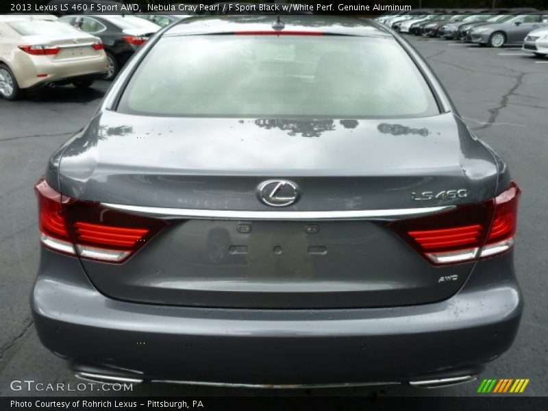 Nebula Gray Pearl / F Sport Black w/White Perf. Genuine Aluminum 2013 Lexus LS 460 F Sport AWD
