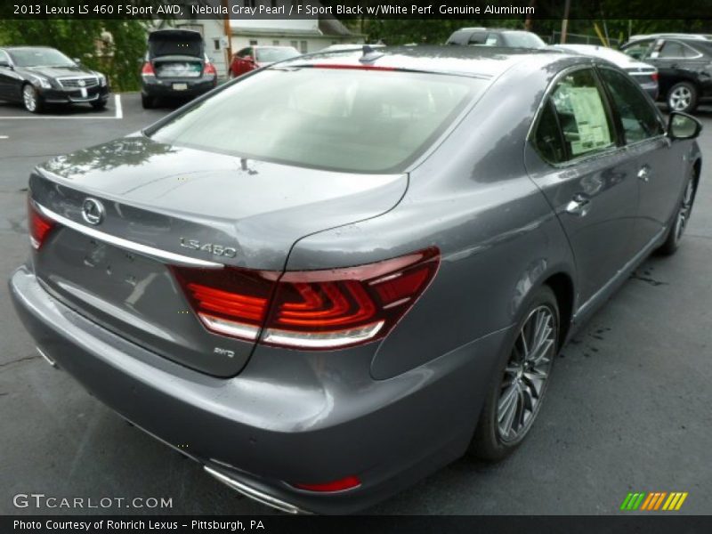 Nebula Gray Pearl / F Sport Black w/White Perf. Genuine Aluminum 2013 Lexus LS 460 F Sport AWD