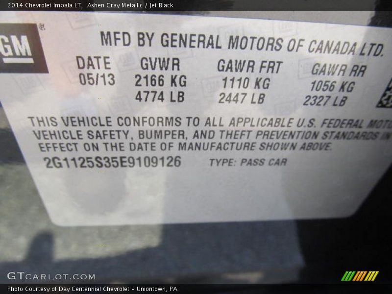 Ashen Gray Metallic / Jet Black 2014 Chevrolet Impala LT