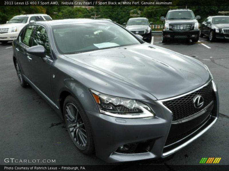 Nebula Gray Pearl / F Sport Black w/White Perf. Genuine Aluminum 2013 Lexus LS 460 F Sport AWD