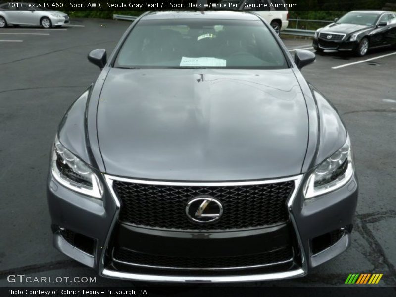 Nebula Gray Pearl / F Sport Black w/White Perf. Genuine Aluminum 2013 Lexus LS 460 F Sport AWD