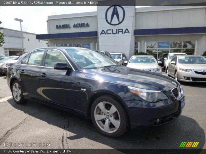 Monaco Blue Metallic / Beige 2007 BMW 5 Series 525xi Sedan