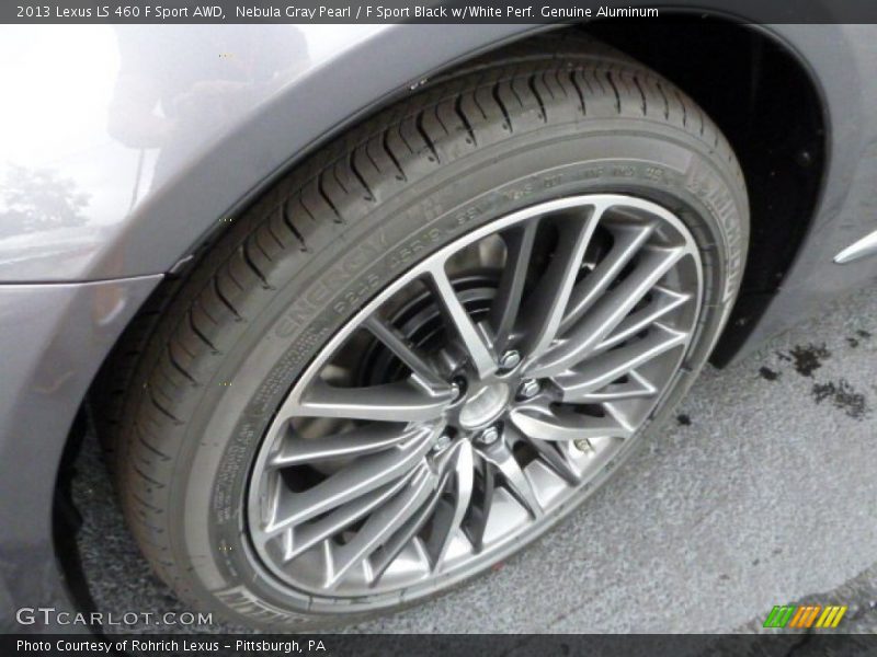Nebula Gray Pearl / F Sport Black w/White Perf. Genuine Aluminum 2013 Lexus LS 460 F Sport AWD