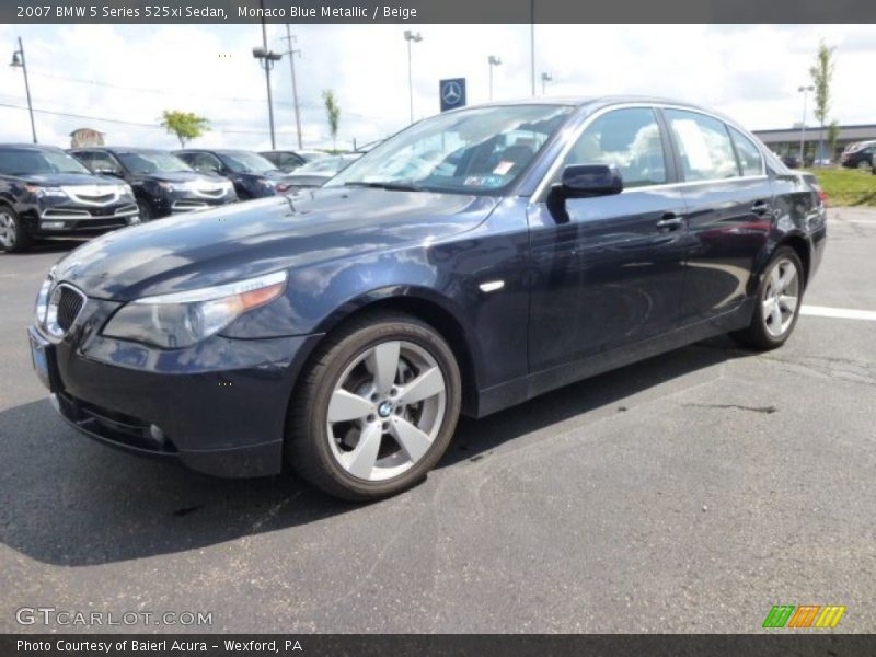 Monaco Blue Metallic / Beige 2007 BMW 5 Series 525xi Sedan