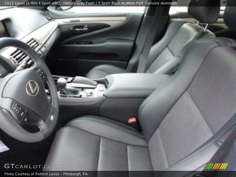 Nebula Gray Pearl / F Sport Black w/White Perf. Genuine Aluminum 2013 Lexus LS 460 F Sport AWD