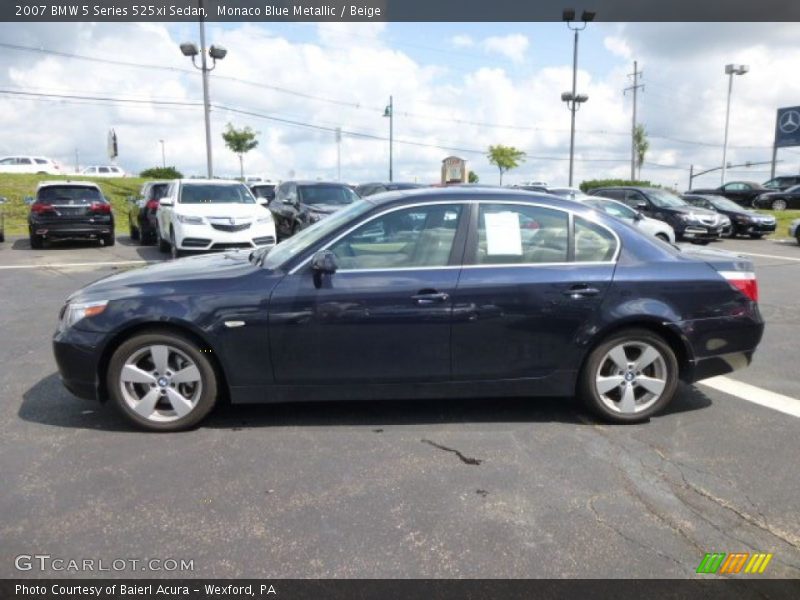Monaco Blue Metallic / Beige 2007 BMW 5 Series 525xi Sedan