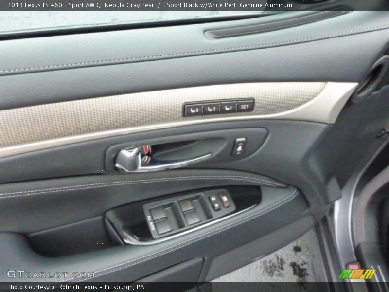Nebula Gray Pearl / F Sport Black w/White Perf. Genuine Aluminum 2013 Lexus LS 460 F Sport AWD