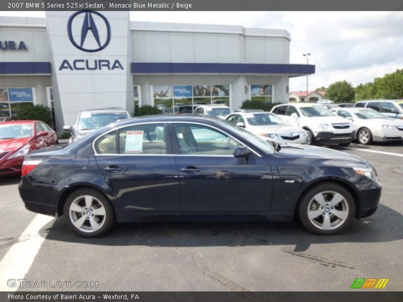 Monaco Blue Metallic / Beige 2007 BMW 5 Series 525xi Sedan