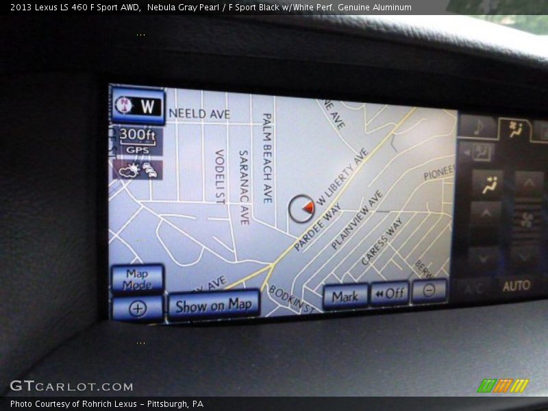 Nebula Gray Pearl / F Sport Black w/White Perf. Genuine Aluminum 2013 Lexus LS 460 F Sport AWD