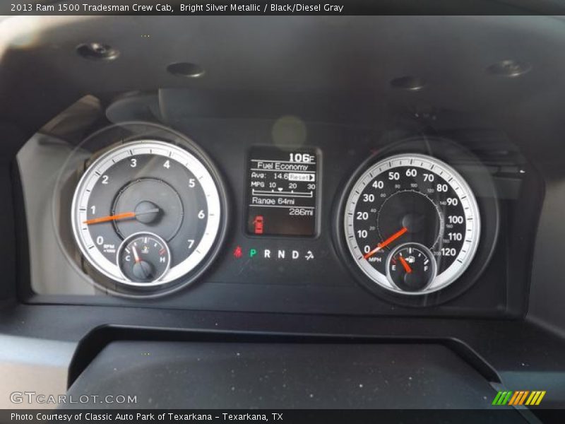 Bright Silver Metallic / Black/Diesel Gray 2013 Ram 1500 Tradesman Crew Cab