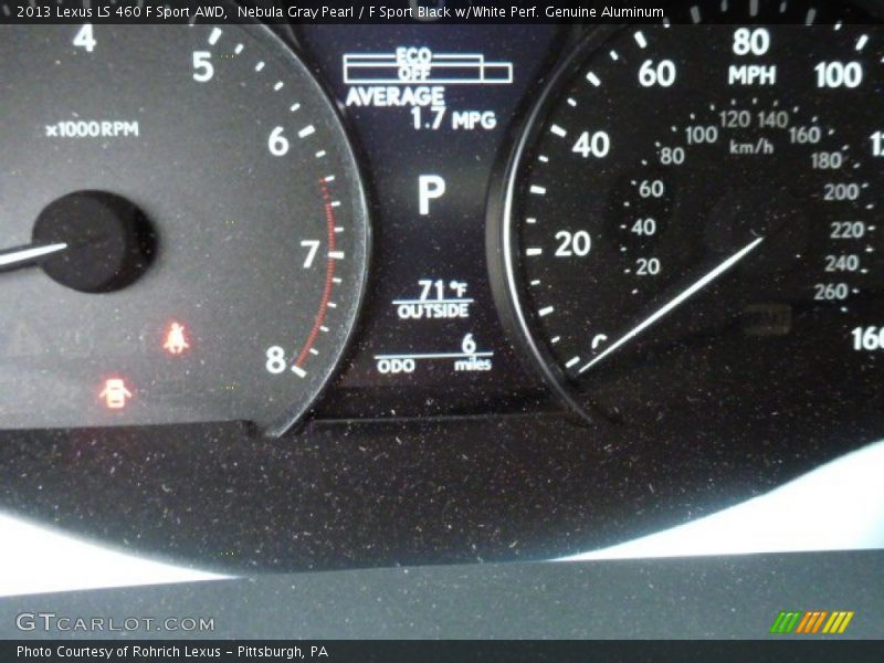 Nebula Gray Pearl / F Sport Black w/White Perf. Genuine Aluminum 2013 Lexus LS 460 F Sport AWD