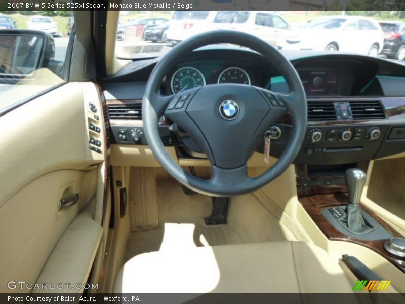 Monaco Blue Metallic / Beige 2007 BMW 5 Series 525xi Sedan