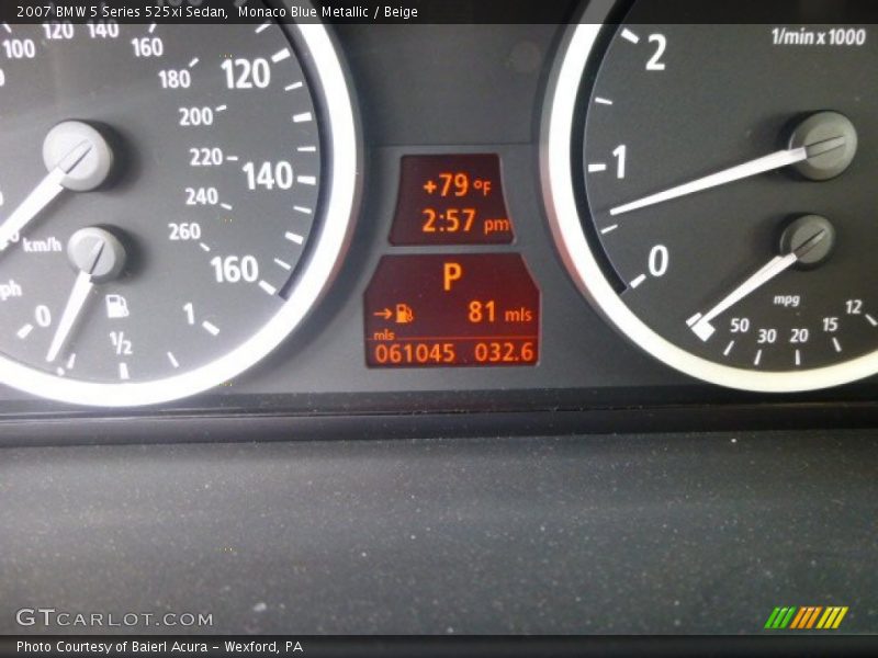 Monaco Blue Metallic / Beige 2007 BMW 5 Series 525xi Sedan
