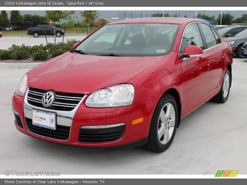 Salsa Red / Art Grey 2009 Volkswagen Jetta SE Sedan