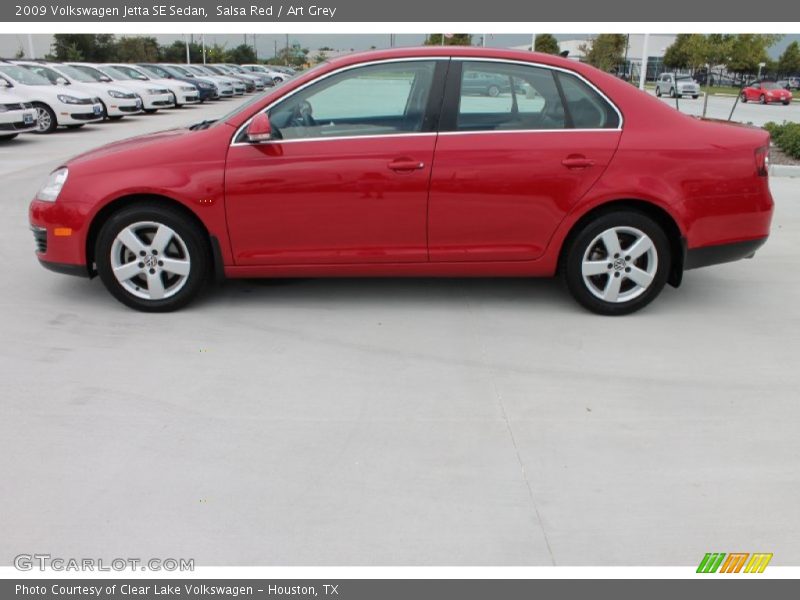 Salsa Red / Art Grey 2009 Volkswagen Jetta SE Sedan