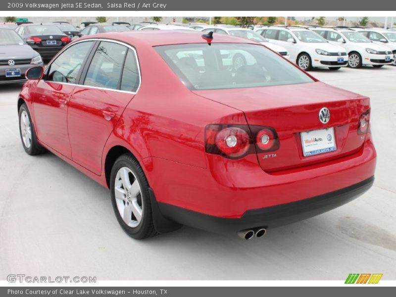 Salsa Red / Art Grey 2009 Volkswagen Jetta SE Sedan