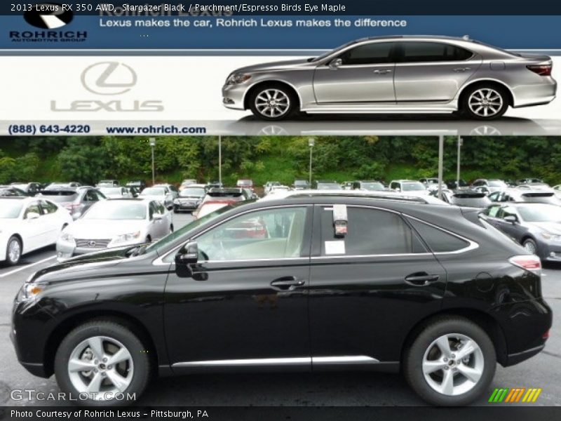 Stargazer Black / Parchment/Espresso Birds Eye Maple 2013 Lexus RX 350 AWD