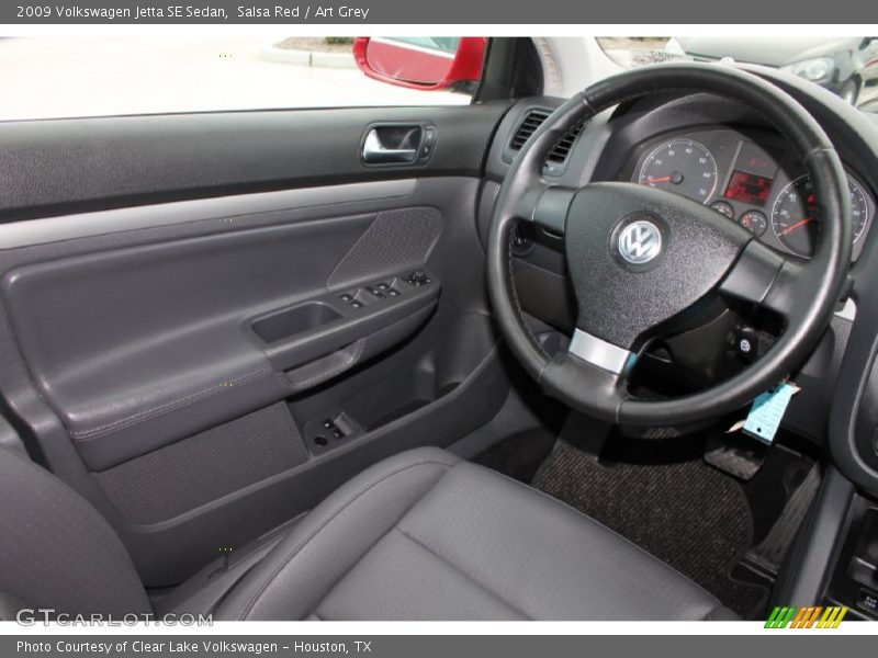 Salsa Red / Art Grey 2009 Volkswagen Jetta SE Sedan