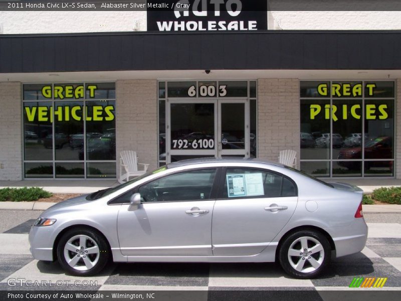 Alabaster Silver Metallic / Gray 2011 Honda Civic LX-S Sedan