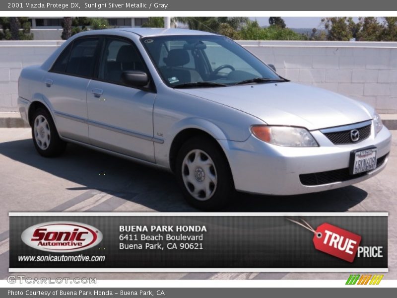 Sunlight Silver Metallic / Gray 2001 Mazda Protege DX