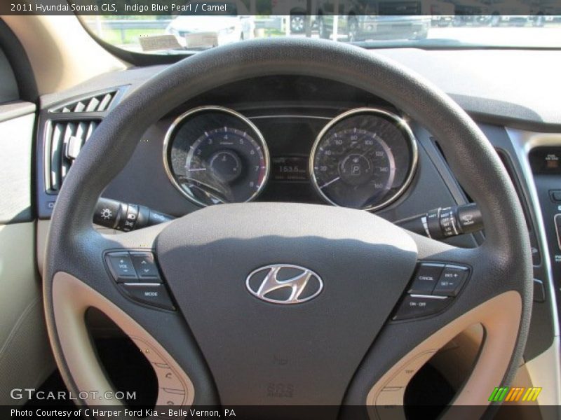 Indigo Blue Pearl / Camel 2011 Hyundai Sonata GLS